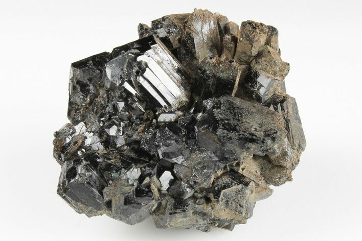 Black Tourmaline (Schorl) Crystal Cluster - Mexico #190534